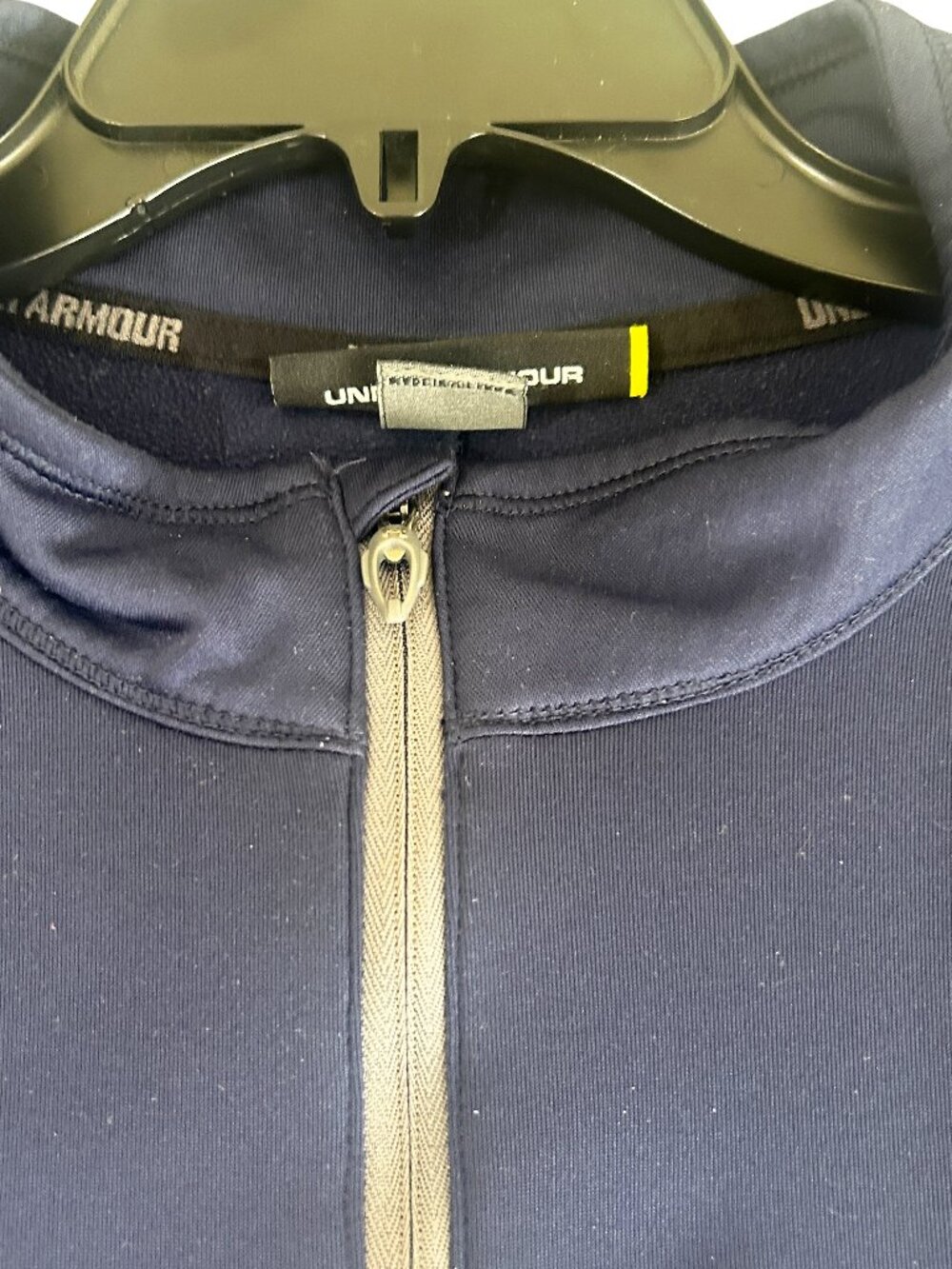 Under Armour Quarter Zip Athletic Pullover Navy Blue Jefferson Landing Logo Mens